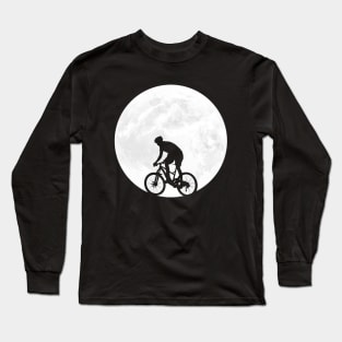 Cyclist Shadow in Full Moon Long Sleeve T-Shirt